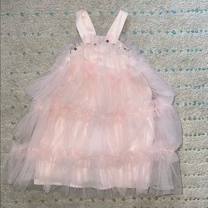 Pink Tulle Layered Dress
